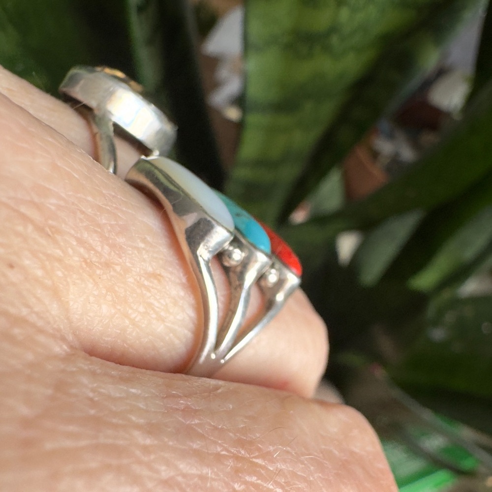 Sterling Navajo gemstone ring - Picture 6 of 9